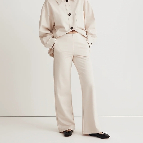 Madewell Ponte Wide-Leg Pants in Vintage Linen size XS NWT NJ146‎ - Picture 1 of 12